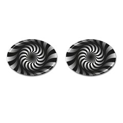 Art Optical Black White Hypnotic Cufflinks (oval) by Sapixe