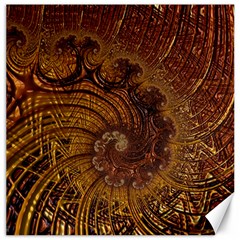 Copper Caramel Swirls Abstract Art Canvas 12  X 12   by Sapixe