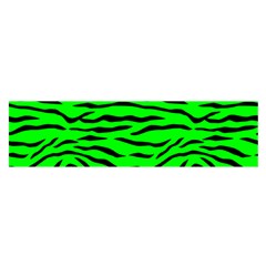 Bright Neon Green And Black Tiger Stripes  Satin Scarf (oblong)