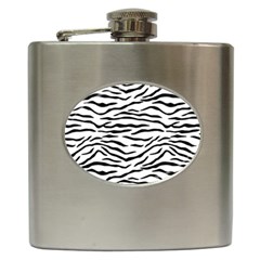 Black And White Tiger Stripes Hip Flask (6 Oz)
