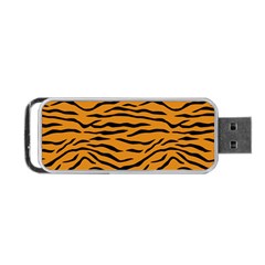 Orange And Black Tiger Stripes Portable Usb Flash (one Side) by PodArtist