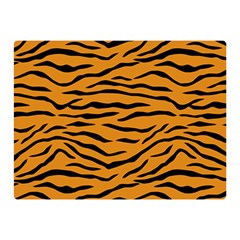 Orange And Black Tiger Stripes Double Sided Flano Blanket (mini)  by PodArtist