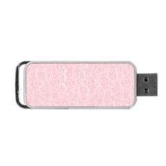 Elios Shirt Faces In White Outlines On Pale Pink Cmbyn Portable Usb Flash (one Side) by PodArtist