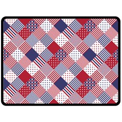 Usa Americana Diagonal Red White & Blue Quilt Fleece Blanket (large)  by PodArtist