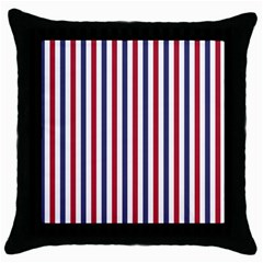 Usa Flag Red White And Flag Blue Wide Stripes Throw Pillow Case (black) by PodArtist