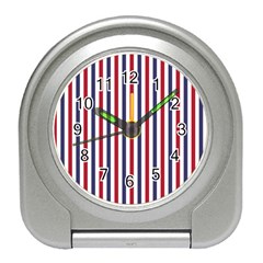 Usa Flag Red White And Flag Blue Wide Stripes Travel Alarm Clocks by PodArtist