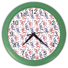 Red White And Blue Usa/uk/france Colored Party Streamers Color Wall Clocks
