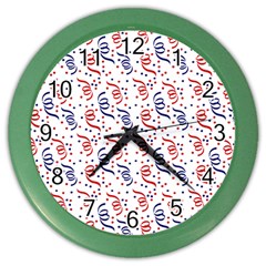 Red White And Blue Usa/uk/france Colored Party Streamers Color Wall Clocks by PodArtist