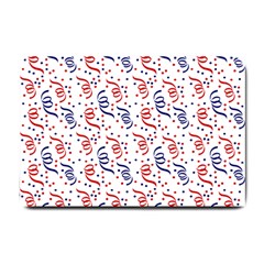 Red White And Blue Usa/uk/france Colored Party Streamers Small Doormat  by PodArtist