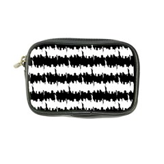 Black & White Stripes Nyc New York Manhattan Skyline Silhouette Coin Purse by PodArtist