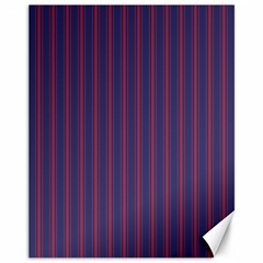 Mattress Ticking Wide Striped Pattern In Usa Flag Blue And Red Canvas 11  X 14   by PodArtist