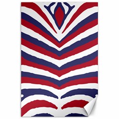 Us United States Red White And Blue American Zebra Strip Canvas 24  X 36  by PodArtist