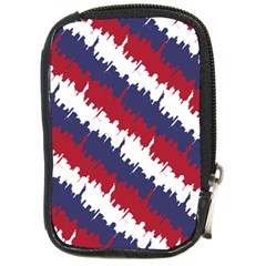 Ny Usa Candy Cane Skyline In Red White & Blue Compact Camera Cases by PodArtist