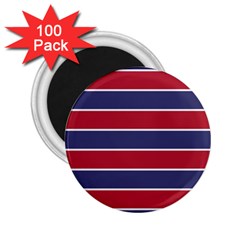 Large Red White And Blue Usa Memorial Day Holiday Horizontal Cabana Stripes 2 25  Magnets (100 Pack)  by PodArtist