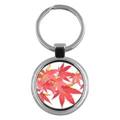 Leaves Maple Branch Autumn Fall Key Chains (round) 