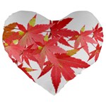 Leaves Maple Branch Autumn Fall Large 19  Premium Flano Heart Shape Cushions