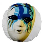 Porcelain Mask Minature Mask Large 18  Premium Flano Round Cushions Back