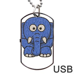 Elephant Animal Cartoon Elephants Dog Tag Usb Flash (two Sides)