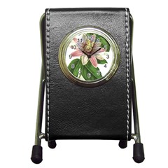 Passion Flower Flower Plant Blossom Pen Holder Desk Clocks by Sapixe