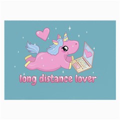 Long Distance Lover - Cute Unicorn Large Glasses Cloth (2-side) by Valentinaart