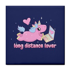 Long Distance Lover - Cute Unicorn Tile Coasters by Valentinaart