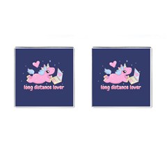 Long Distance Lover - Cute Unicorn Cufflinks (square) by Valentinaart