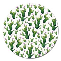 Cactus Pattern Magnet 5  (round)
