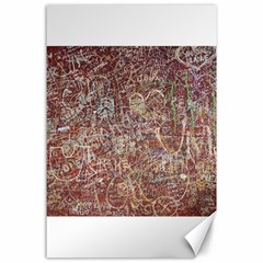 Metal Article Figure Old Red Wall Canvas 24  X 36  by Sapixe
