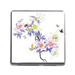 Lily Hand Painted Iris Memory Card Reader (square)