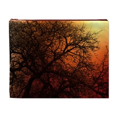 Sunset Silhouette Winter Tree Cosmetic Bag (xl) by LoolyElzayat