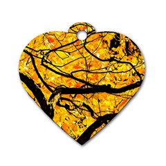 Golden Vein Dog Tag Heart (two Sides) by FunnyCow