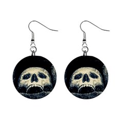 Smiling Skull Mini Button Earrings by FunnyCow