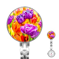 Tulip Flowers Stainless Steel Nurses Watch by FunnyCow