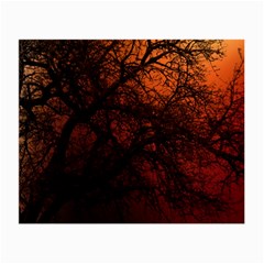 Sunset Silhouette Winter Tree Small Glasses Cloth (2 Sides)