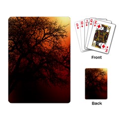 Sunset Silhouette Winter Tree Playing Cards Single Design (rectangle)