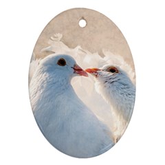 Doves In Love Oval Ornament (two Sides) by FunnyCow