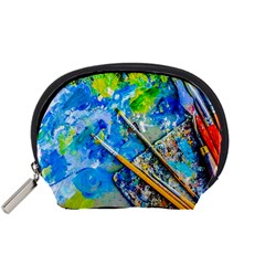 Artist Palette And Brushes Accessory Pouches (small)  by FunnyCow