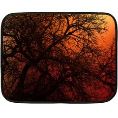 Sunset Silhouette Winter Tree Double Sided Fleece Blanket (mini)