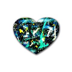 Brain Reflections 1 Rubber Coaster (heart)  by bestdesignintheworld