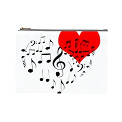 Singing Heart Cosmetic Bag (large)  by FunnyCow