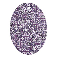 Colorful Intricate Tribal Pattern Ornament (oval) by dflcprints