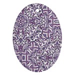 Colorful Intricate Tribal Pattern Oval Ornament (Two Sides)