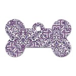 Colorful Intricate Tribal Pattern Dog Tag Bone (Two Sides)