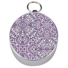Colorful Intricate Tribal Pattern Silver Compasses by dflcprints