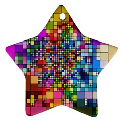 Abstract Squares Arrangement Star Ornament (two Sides) by Nexatart