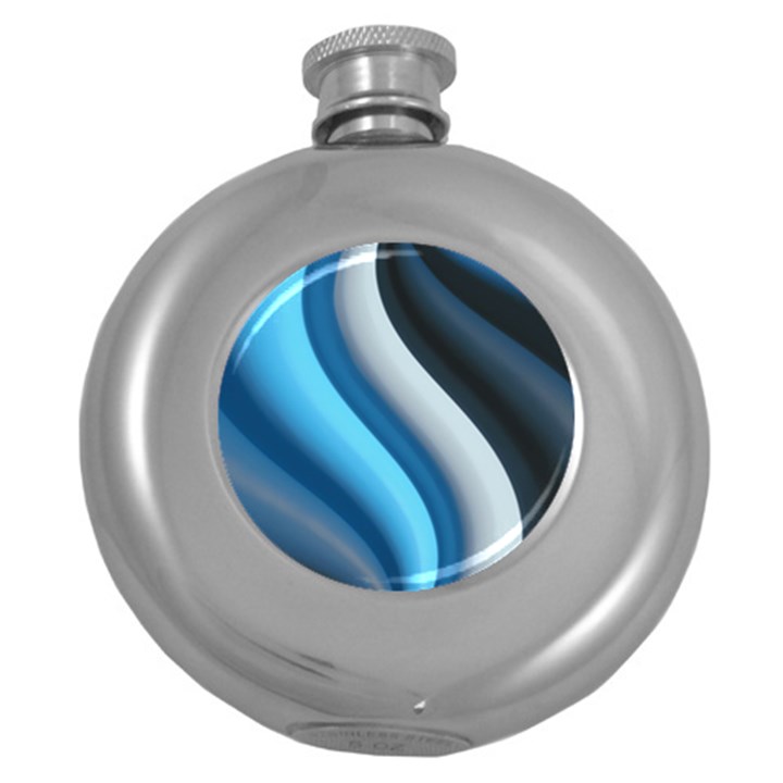 Abstract Pattern Lines Wave Round Hip Flask (5 oz)