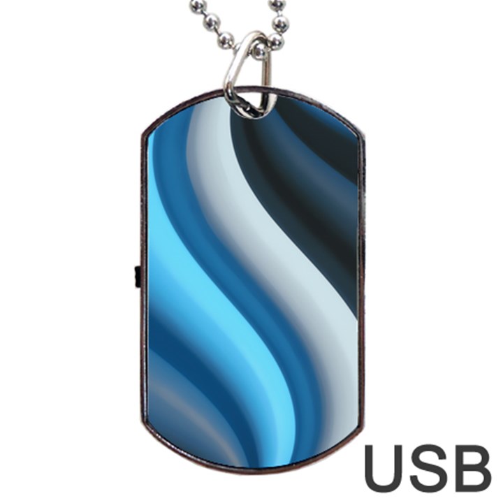 Abstract Pattern Lines Wave Dog Tag USB Flash (One Side)