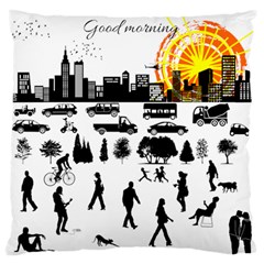 Good Morning, City Standard Flano Cushion Case (one Side) by FunnyCow