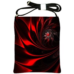 Abstract Curve Dark Flame Pattern Shoulder Sling Bags by Nexatart