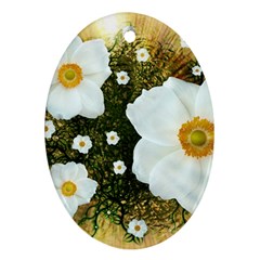 Summer Anemone Sylvestris Ornament (oval) by Nexatart